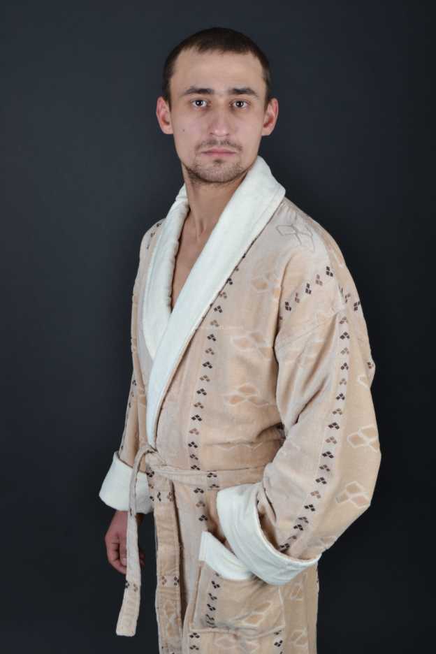 Халат махровый Yener romb bej 3XL