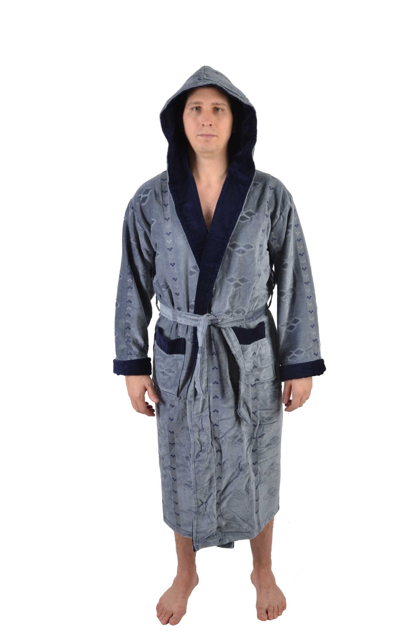 Халат махровый Yener kap.romb gray 3XL