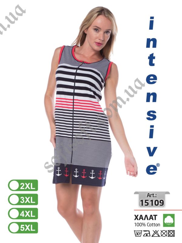 Халат жіночий трикотаж Intensіve 15109 2XL-5XL