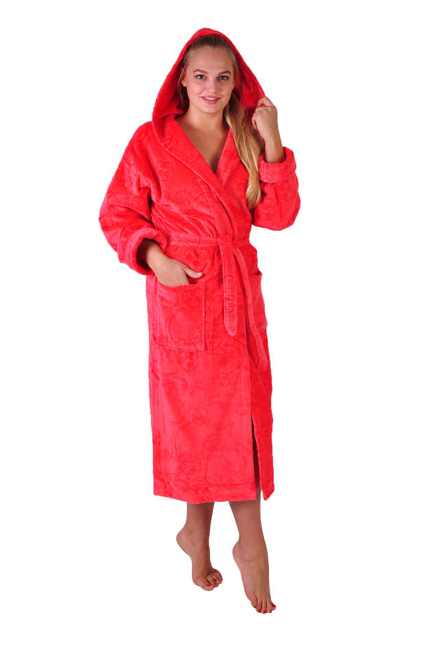 Халат махровый хлопок длинный манго