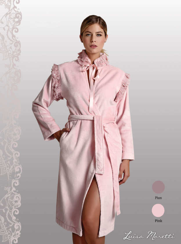 Женский махровый халат LMS-2079 pink S