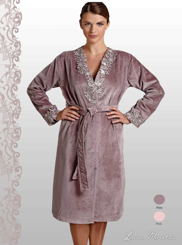 Женский махровый халат LMS-2082 plum S