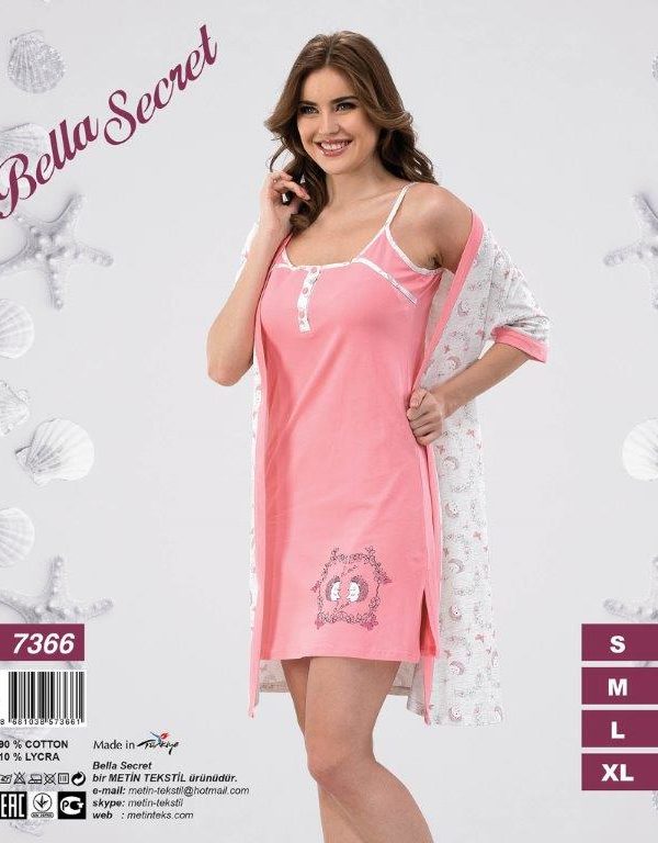 Набор халат ночная Metin 7366