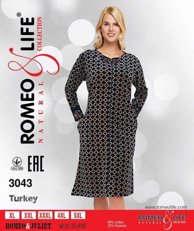 Халат женский велюр Romeo Life 3043