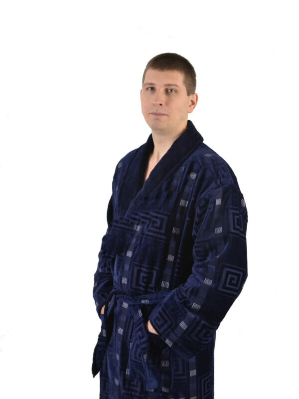 Халат махровий 10939 shell mavі 3XL