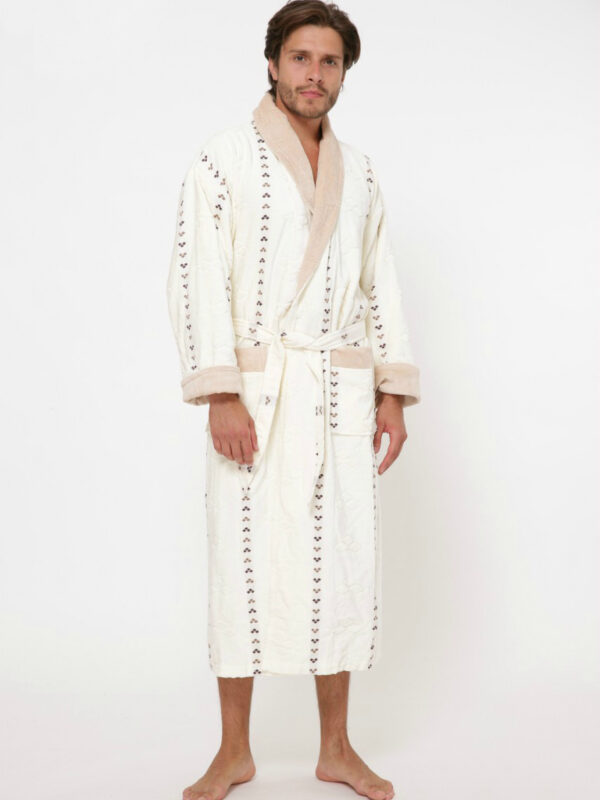 Халат махровий 10937 romb crem 3XL
