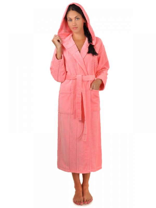 Халат махровий Sofі Soft бавовна довгий персик