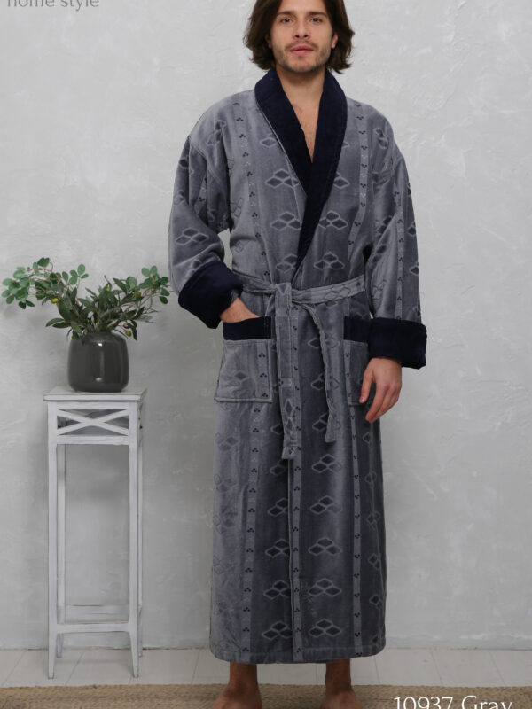 Халат махровий 10937 romb gray 2XL