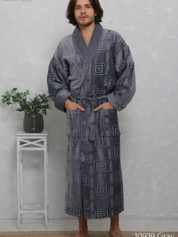 Халат махровий 10939 shell gray 3XL