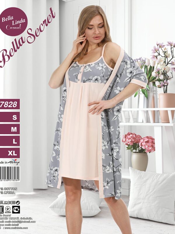 Набір халат нічна Metіn 7828